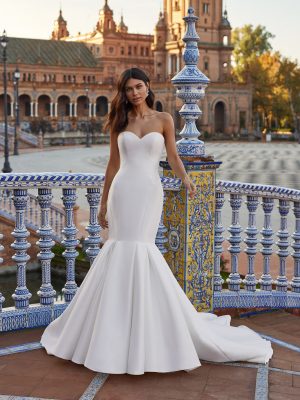 Moonlight Bridal H1543 Mermaid Mikado Wedding Dress Eternal Love